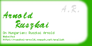 arnold ruszkai business card